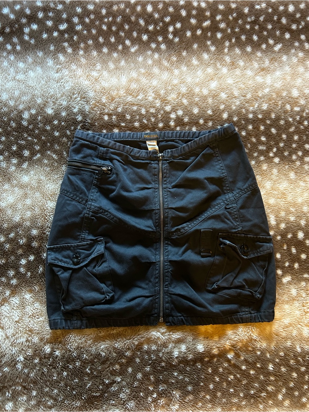 Diesel 100% cotton cargo zip miniskirt size 27